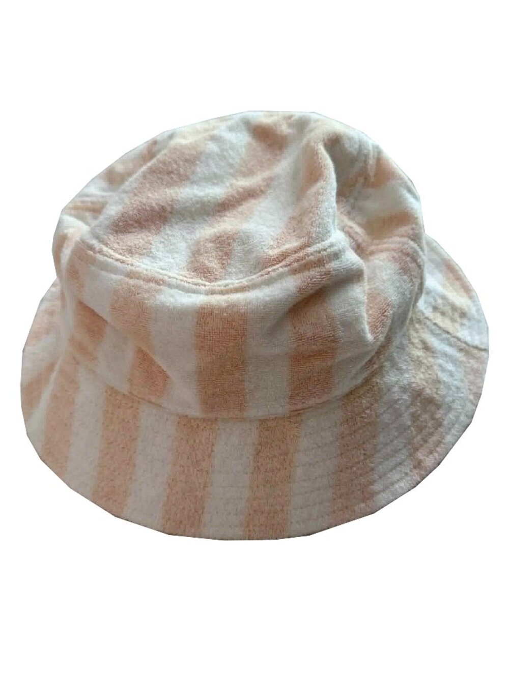 MADEWELL Striped Terrycloth Bucket Hat Peach + White Size M/L